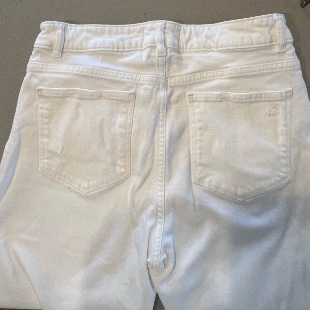 DL1961 Distressed Hepburn wide leg size 28 jeans WHITE - Picture 4 of 9